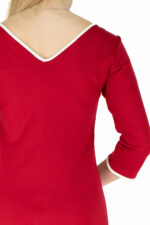 A-Linienkleid ANABEL DeepRed mit weißen Paspeln