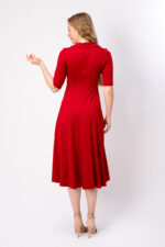 Feminines Kleid Merle in rot, Rückenansicht