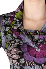 Shirt Klara BlumenViolett Kragen